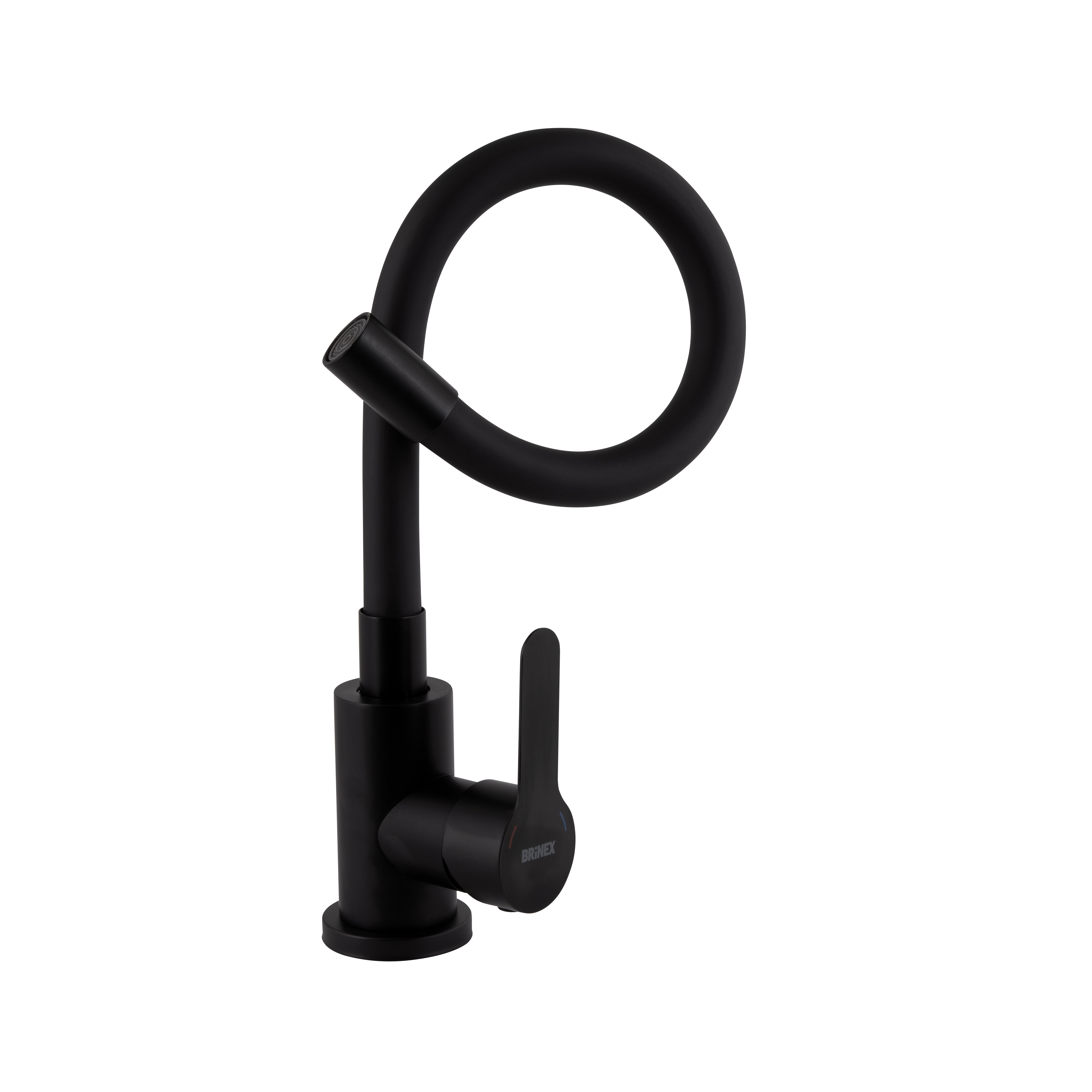 Змішувач для кухні Brinex Pure 015F3 з гнучким виливом   Black Matt BRIPUR015F3BLM