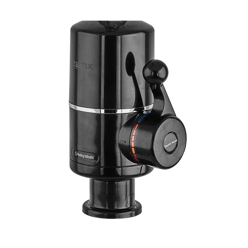 Водонагрівач 3,3 kW проточний ZERIX ELW06-EF-2BLACK (ELW06-EF-B BLACK) з індик. темп., рефлекторний вилив, на мийку (колір чорний) (ZX5033)