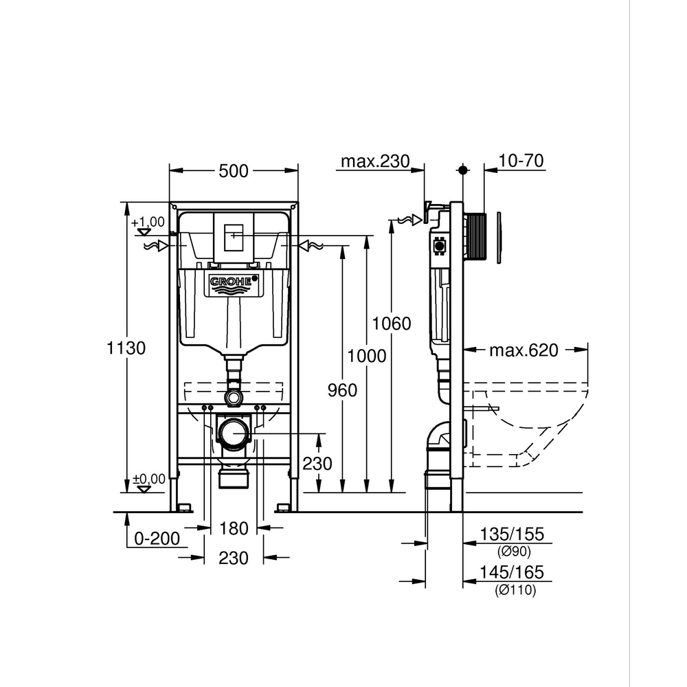 Комплект Grohe Set Унітаз TOPPER-0302-T3 + Інсталяція Grohe Rapid SL 38772001 (38772001TOPPER0302T3)