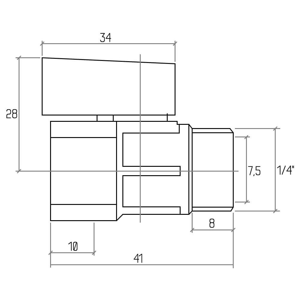 Кран шаровой Rastelli MINI 1/4" НВ Арт. 81
