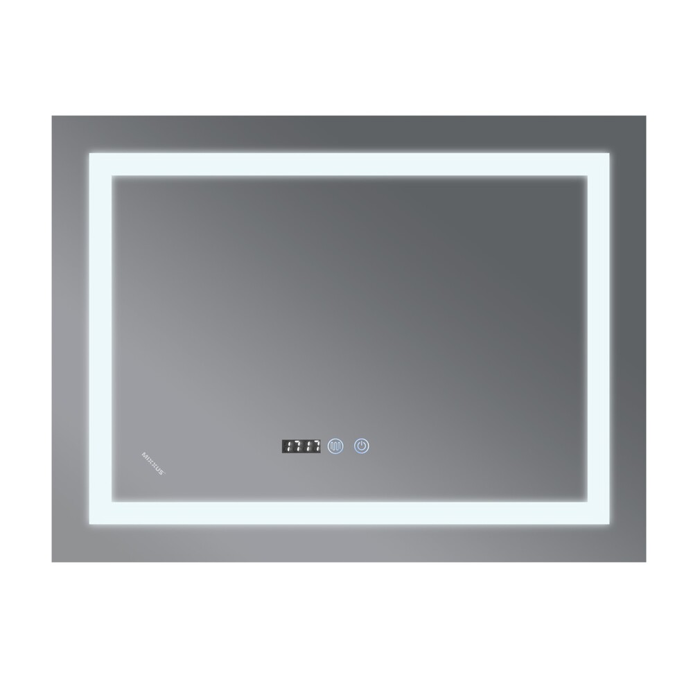 Дзеркало MIXXUS WARM MR02-100x70 з LED Touch, Anti-fog, димером, рег. яскравості, годинником (MI6002)