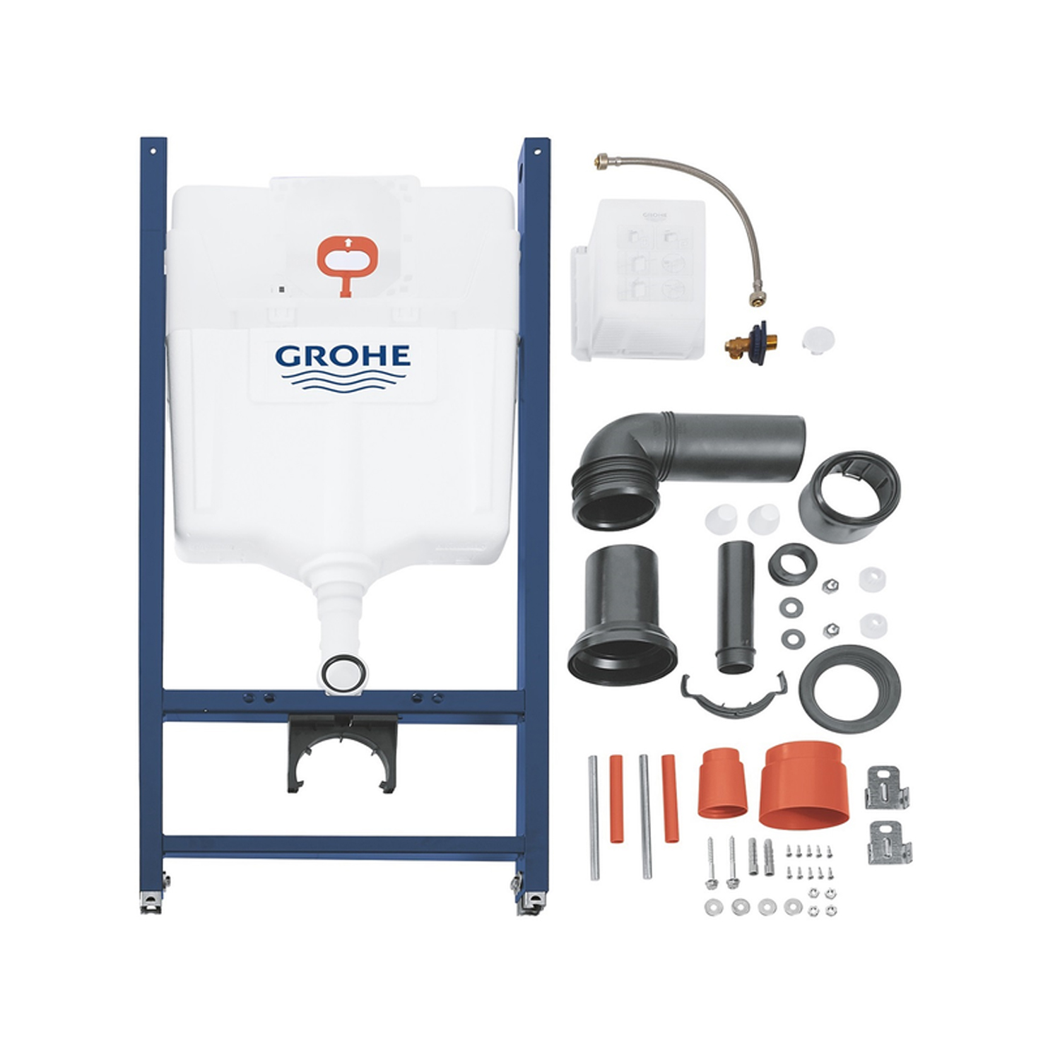 Комплект 4 в 1: Інсталяція GROHE Solido 3 в 1 3884966Q + Унітаз безобідковий Kroner Eifel WHI483429 TORNADO з сидінням Slim Duroplast / Soft-close / Quick relase KE483429WHIT (3884966KE483429)