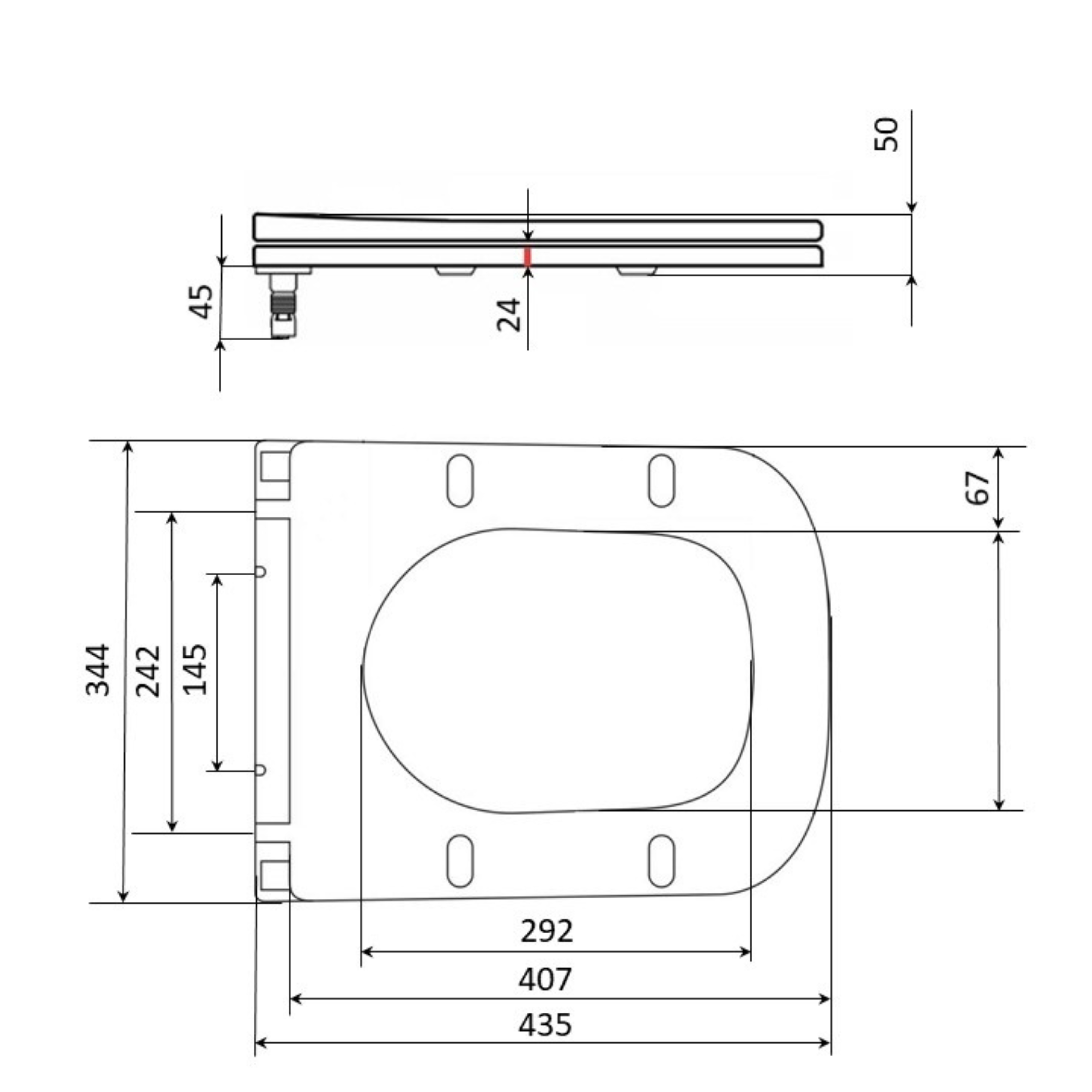 Сидіння для унітаза (Tern 490,520,610) 435x344x50 мм, White, з мікроліфтом, Slim Duroplast, Quick Release QTSC179W47353 Qtap