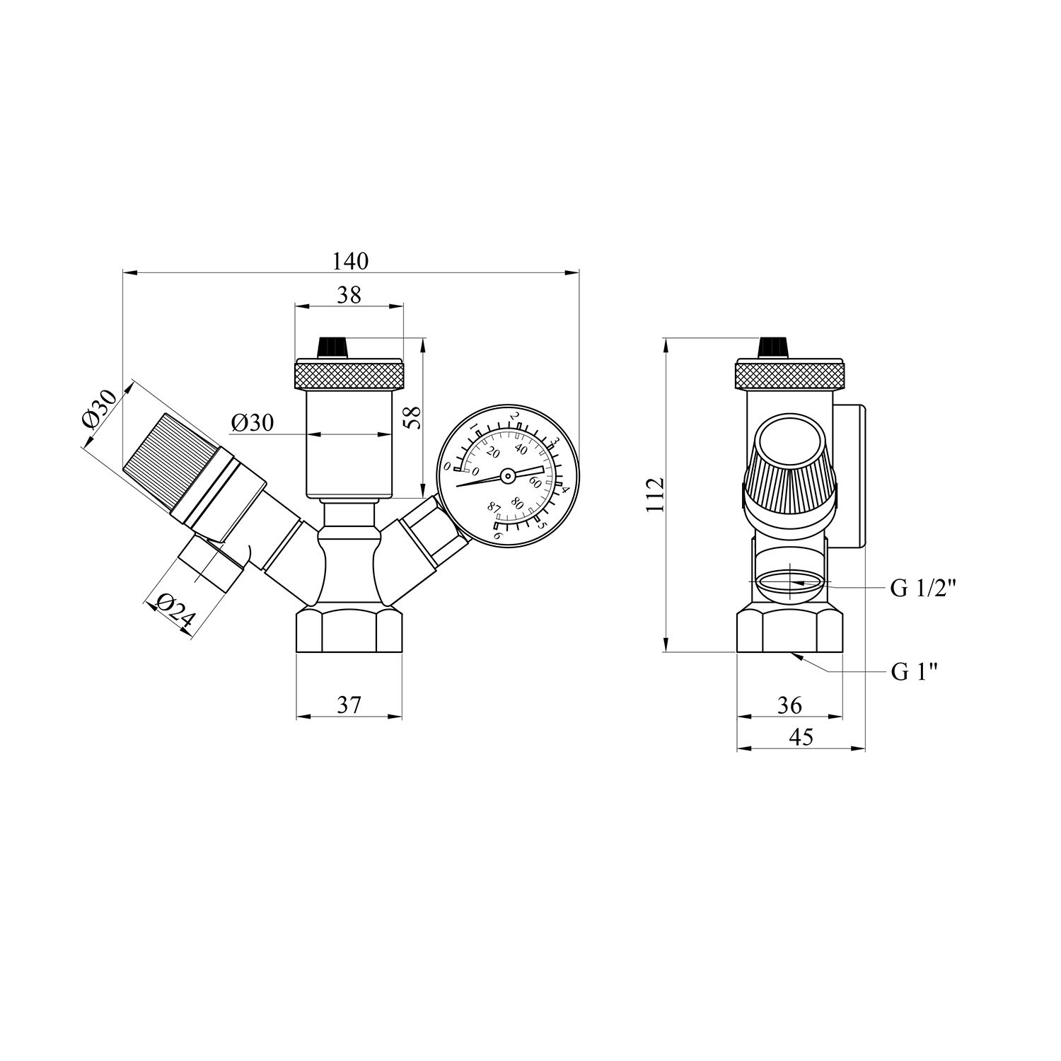 Група безпеки котла STA 1" латунна