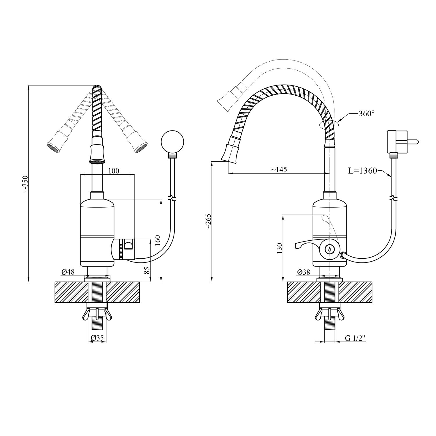 Проточний водонагрівач Kroner KRM Volt - CW190RFA