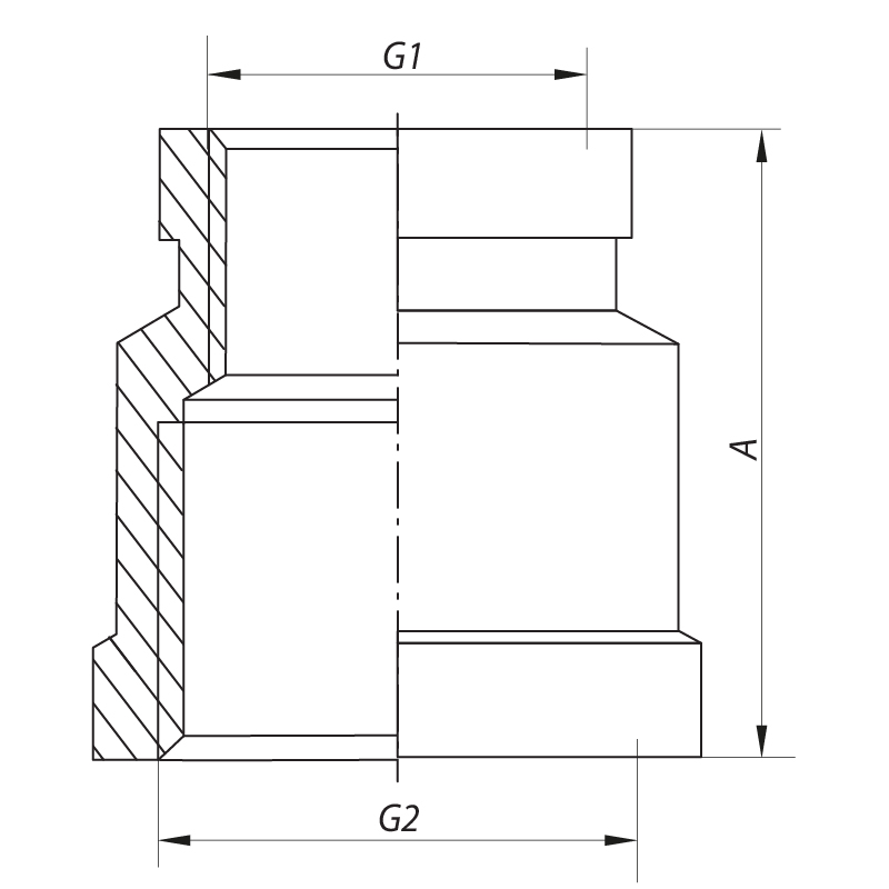 Муфта редукційна 1/2"х1" Koer KF.C0610 (KF0016)