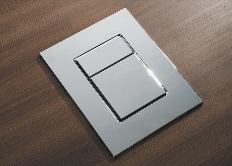 Панель змиву KOER KT-0607-02 157x198x3mm пластикова, кнопка квадратна (SS COLOR) (KR6239)