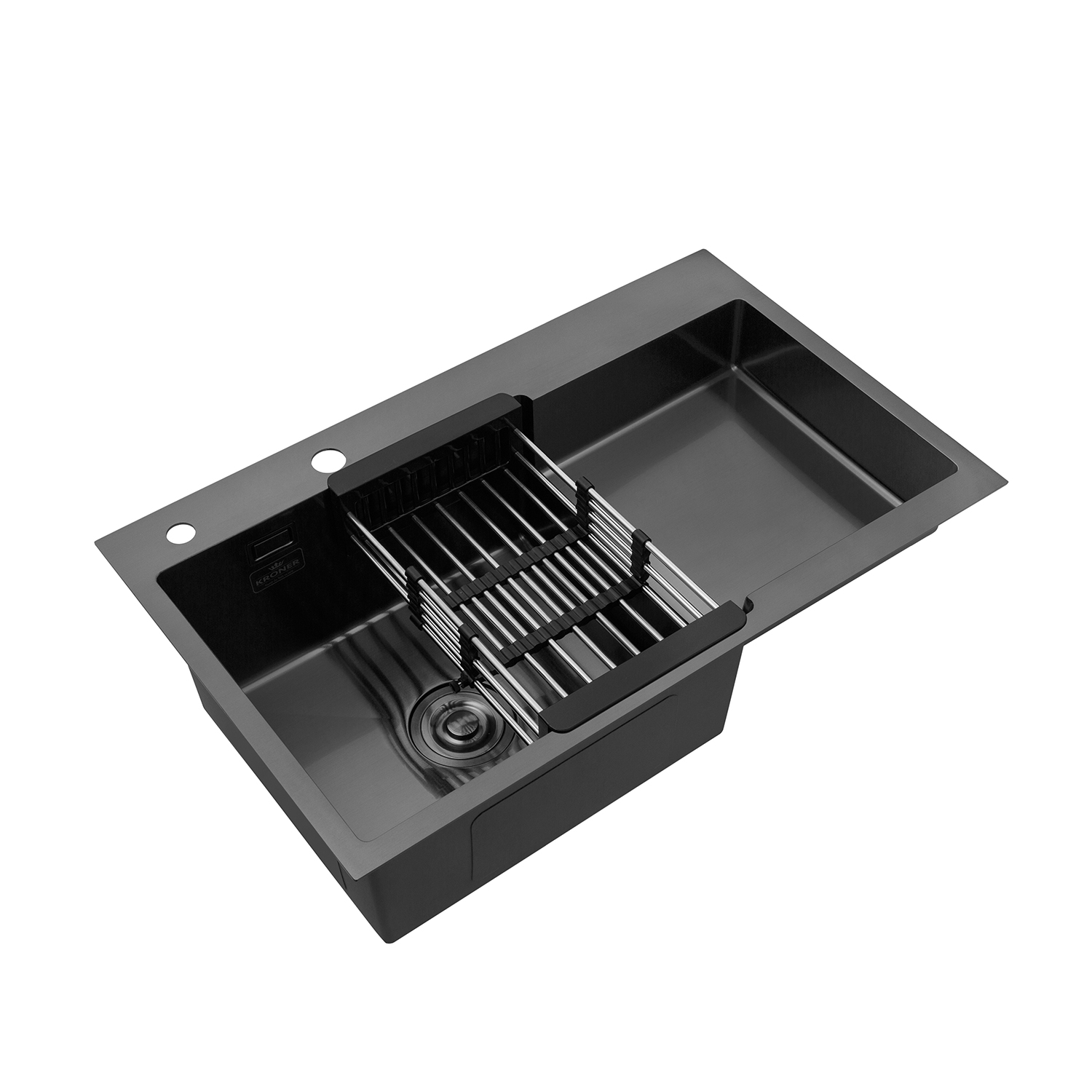 Кухонна мийка Kroner KRP Schwarze - 7848LHM PVD (3.0/1.0 мм)
