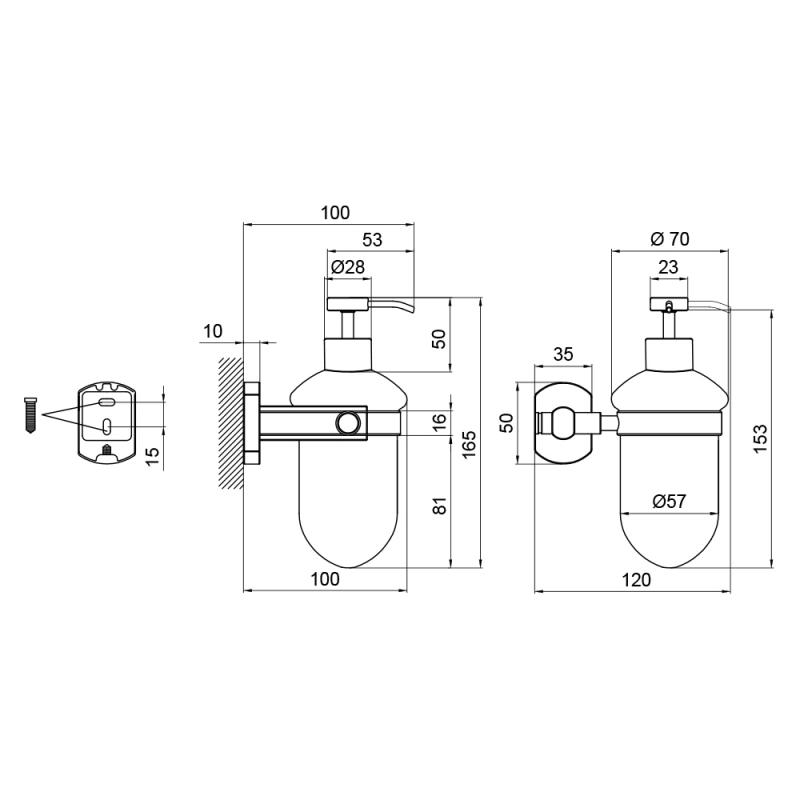 Дозатор для рідкого мила Qtap Liberty настінний QTLIBANT1152 Antic Bronze