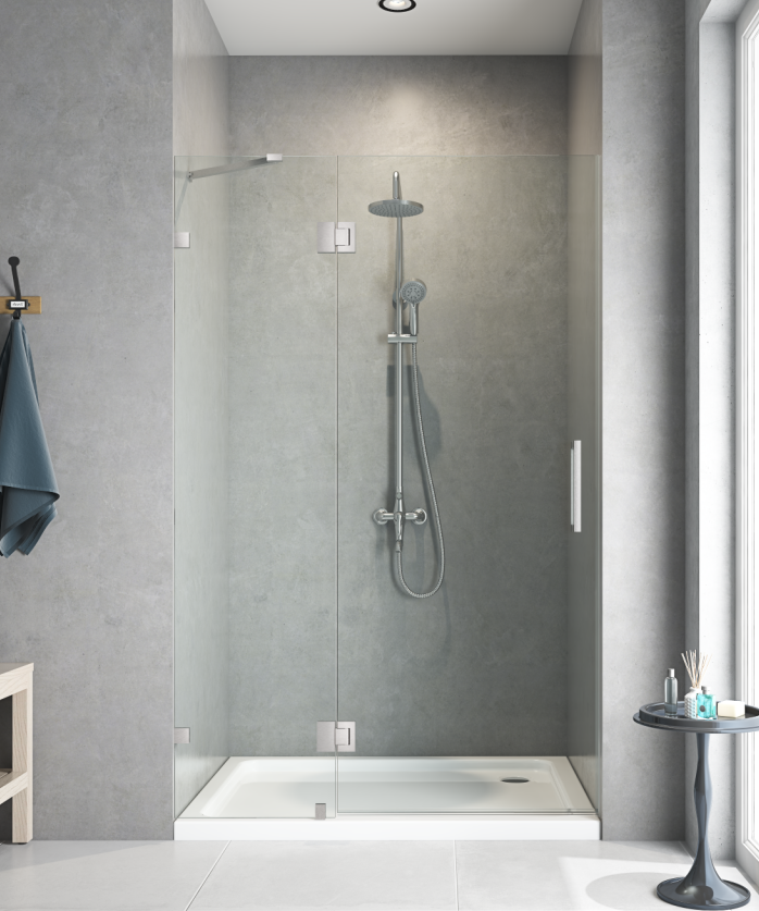 Двері у нішу розпашні KOER SR SD04-120x200-TR-01 прозоре скло EASY CLEAN 10мм хром (KR5387)