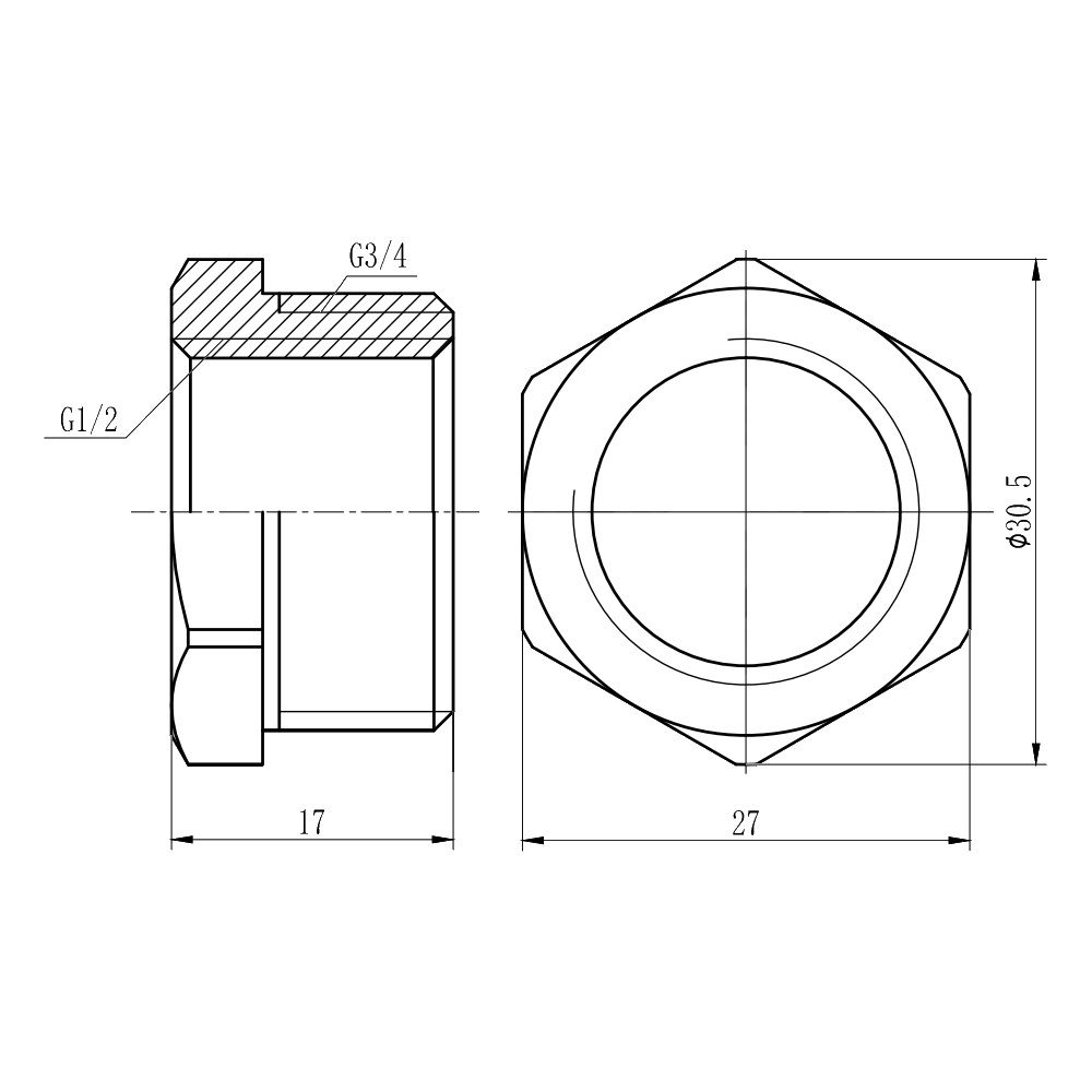 Футорка Thermo Alliance Forte 1/2"Вх3/4"З SF3742015