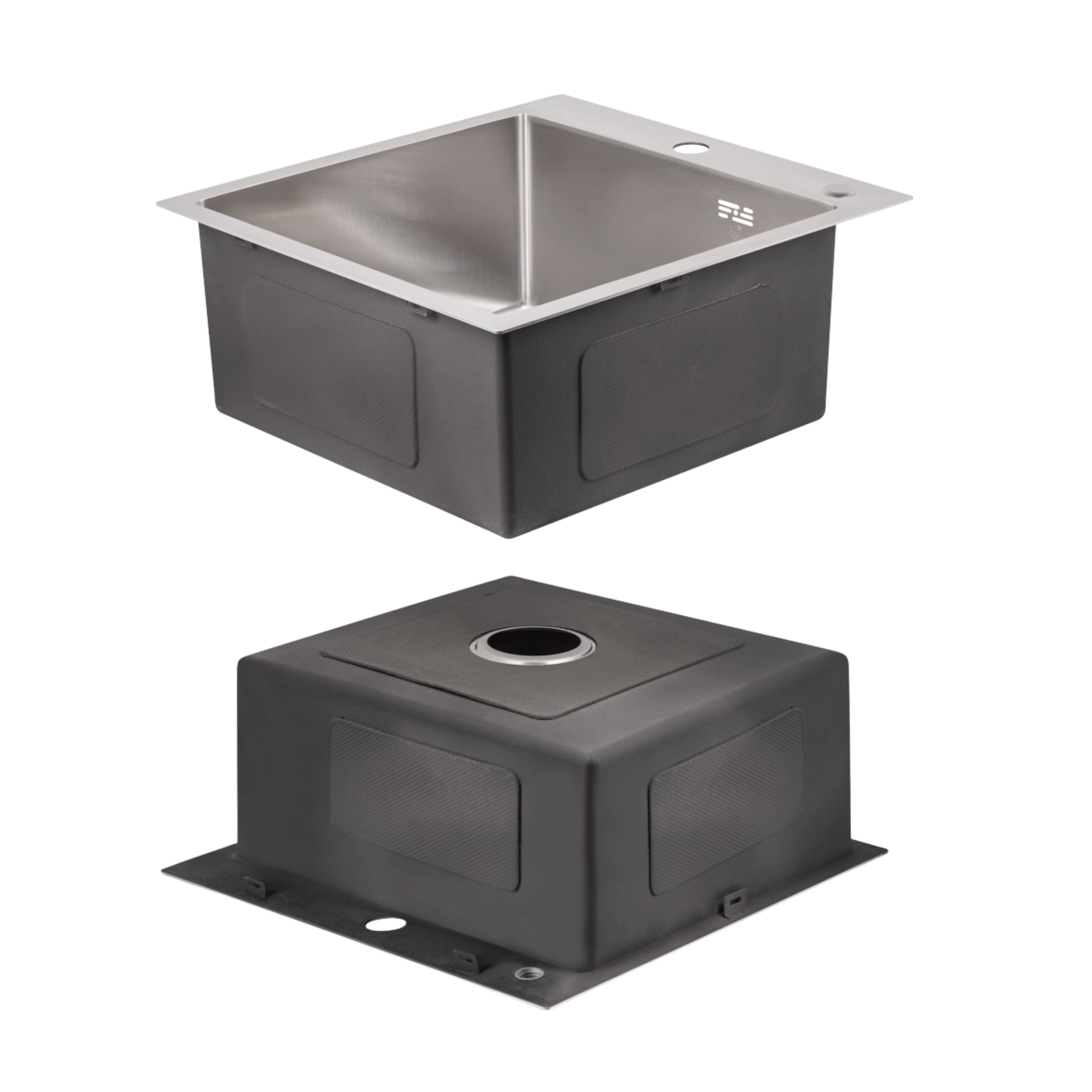 Акційний набір Lidz: мийка H5050 інтегрована Brushed Steel 3,0/1,0 мм + Змішувач Aria для кухні з гнучким виливом (k35) Grey