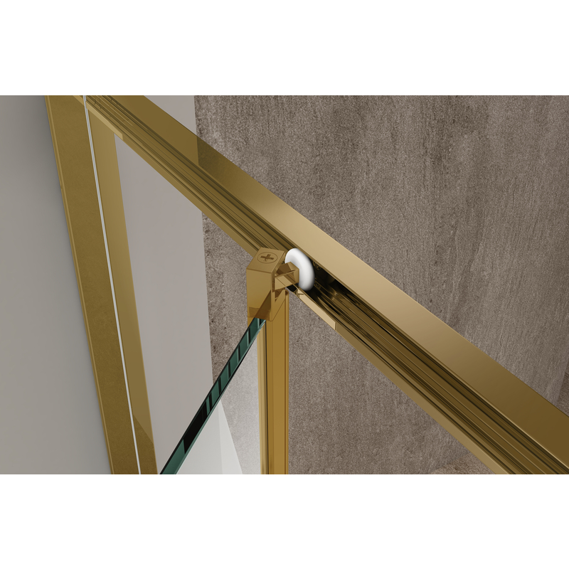 Душова кабіна без піддону KOER SR SC09-90x90x200-L-TR-12 прозоре скло EASY CLEAN 6мм матове золото (KR5684)