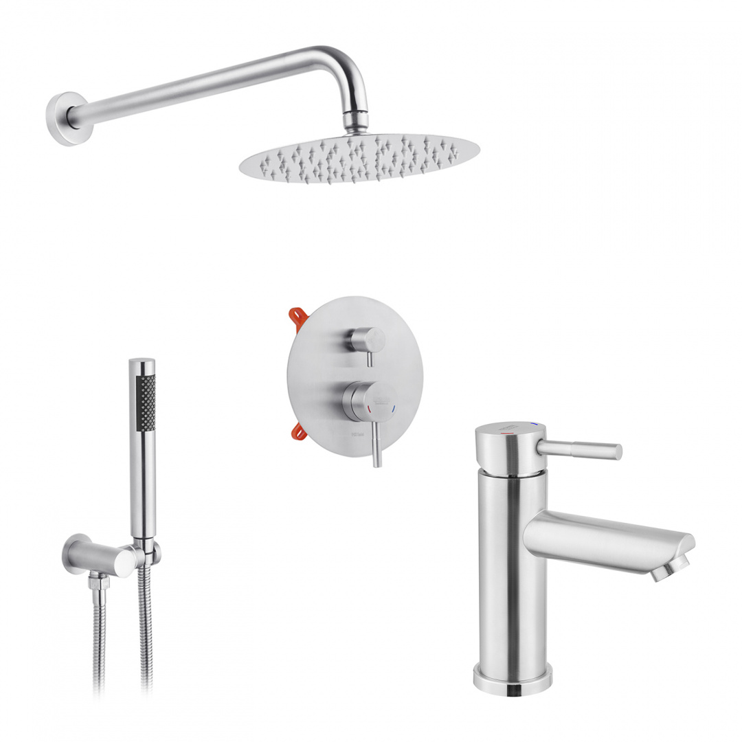 Набор 2 в 1 душова система Kroner Edelstahl Klassisch-ESG082 + змішувач Edelstahl Klassisch-ESG010