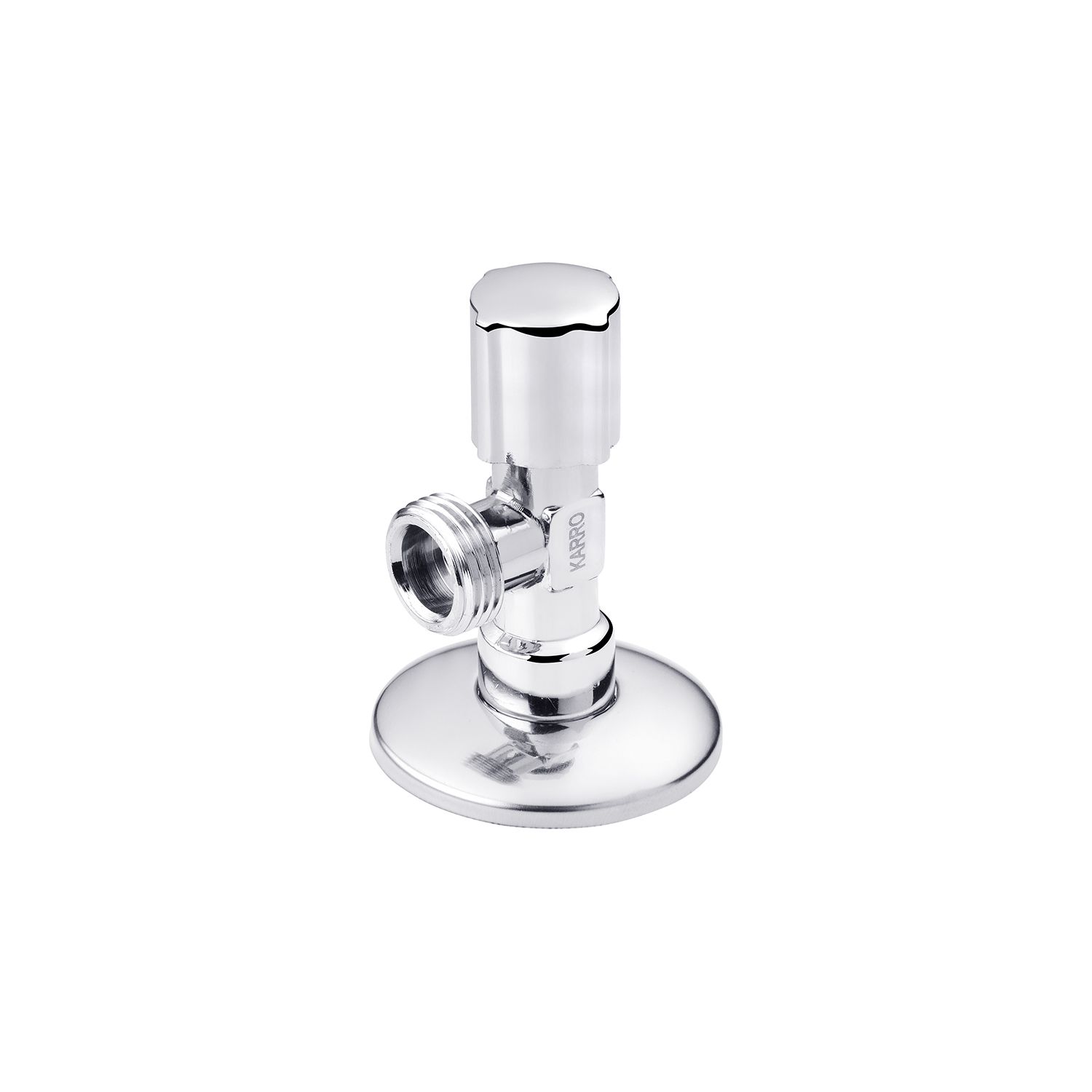 Кран приладовий для підключення Karro 1/2"х1/2" ЗЗ хромований KR-3019