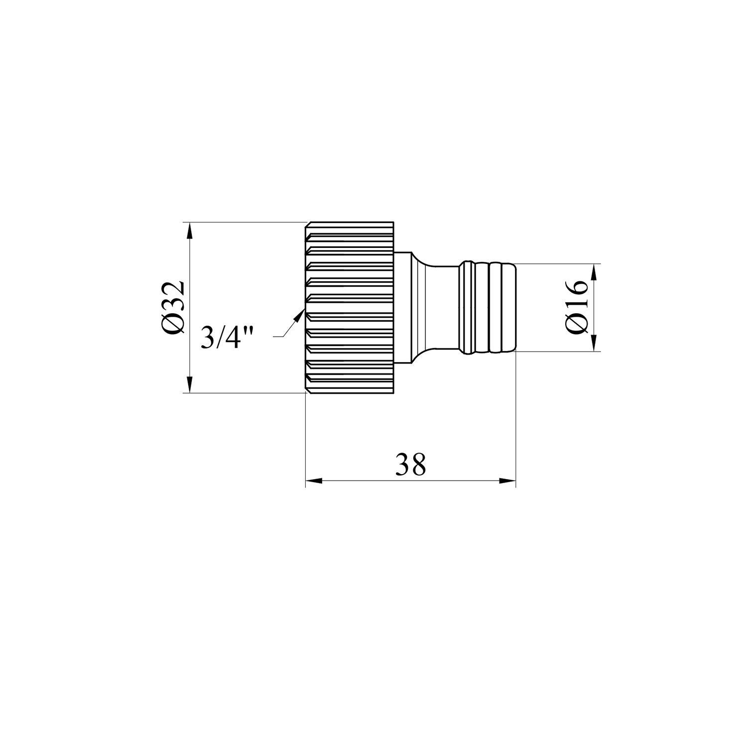 Адаптер на кран редукційний Bradas Gold Line 3/4" РВ GL5805