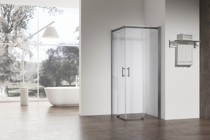 Душова кабіна без піддону KOER SR SC03-90x90x200-TR-07 прозоре скло EASY CLEAN 6мм графіт (KR5359)