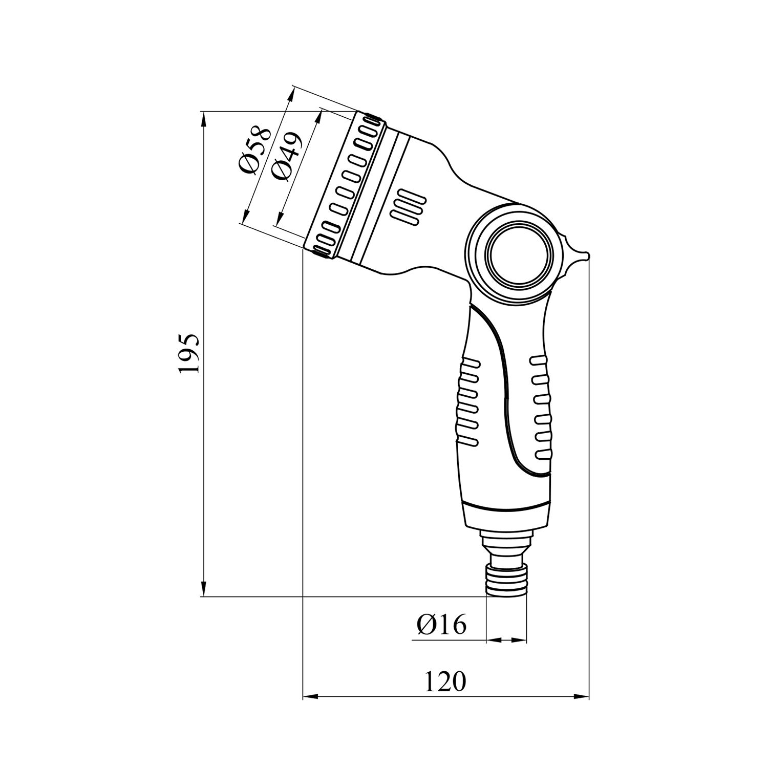 Пістолет для поливу Bradas Black Line 8 режимів ECO-2028
