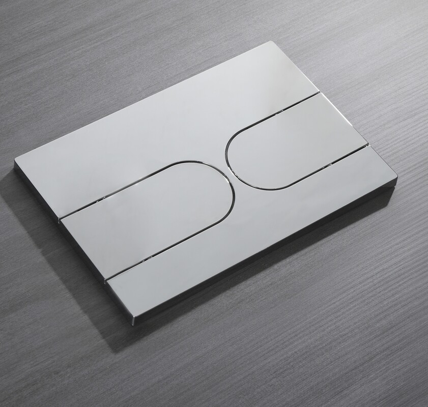Панель змиву KOER KT-0604-01 240x160x10mm пластикова, кнопка закруглена (колір хром) (KR5323)