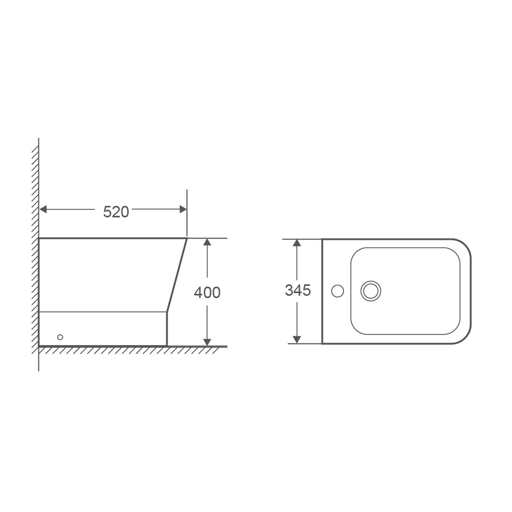 Біде підлогове MIXXUS PREMIUM STYLE-0601 520х345х395mm (MP6603)