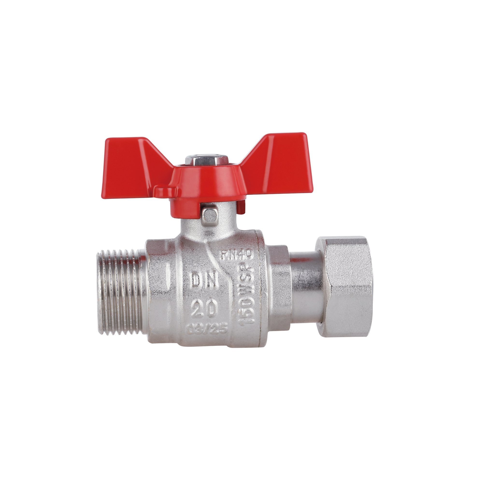Кран кульовий з накидною гайкою Thermo Alliance Forte 3/4" ВЗ для води прямий SF261W20