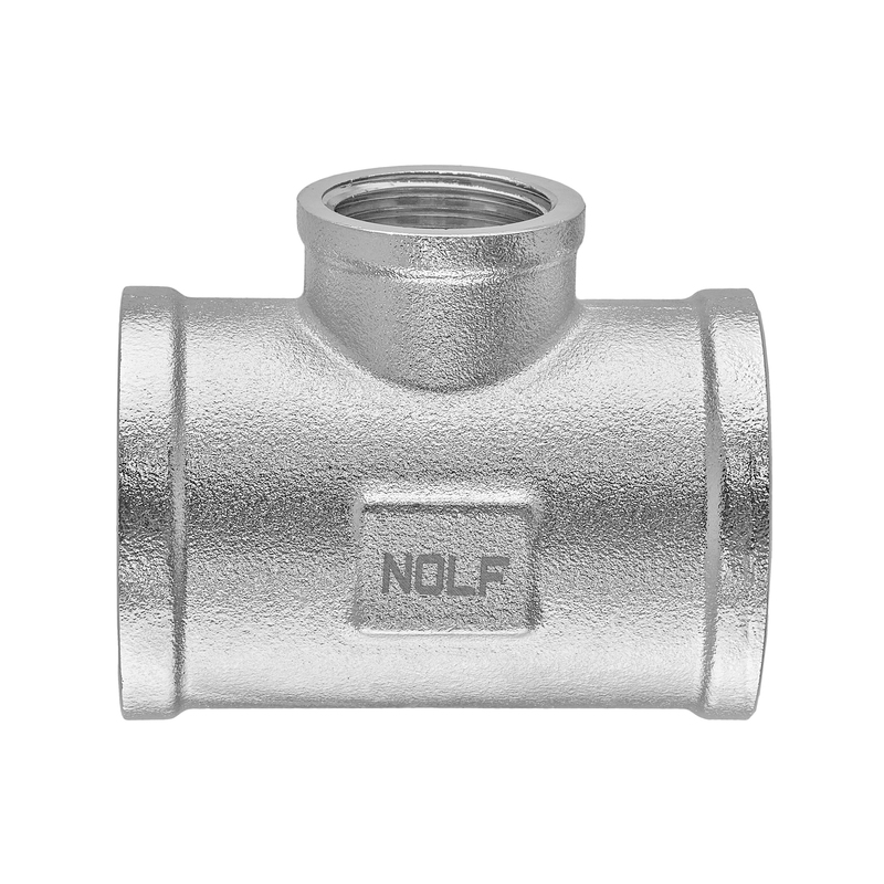 Трійник редукційний нікельований NOLF NFC.T080608F-N-3/4"Fх1/2"Fх3/4"F (NF3094)