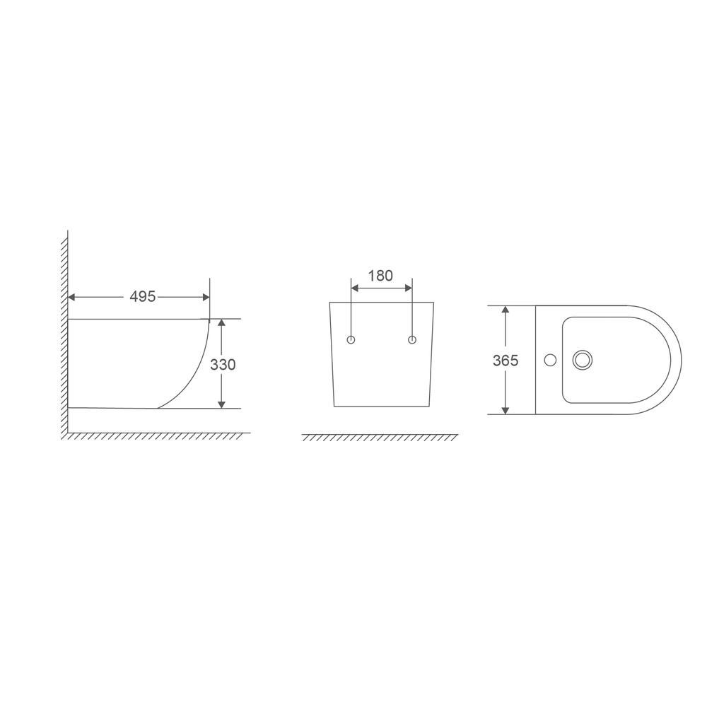 Біде підвісне MIXXUS PREMIUM ELLIPSE-0501 495х365х325mm (MP6469)