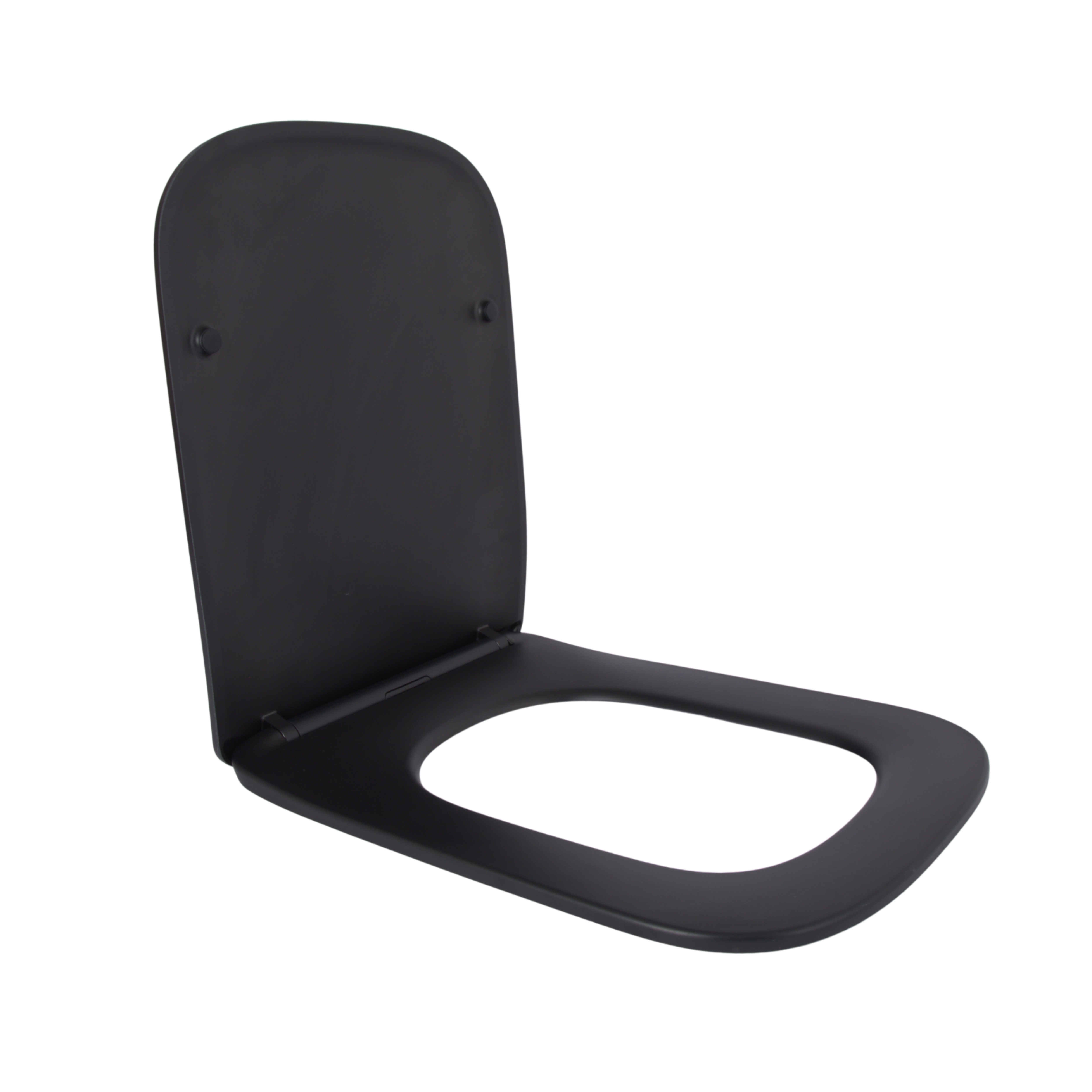 Сидіння для унітаза (Tern 490) 435x344x50 мм, Matt Black, з мікроліфтом, Slim Duroplast, Quick Release QTSC179MB47354 Qtap