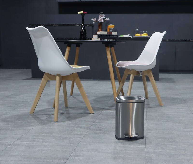 Відро для сміття з плавним закриттям прямокутне MIXXUS BEVEL-TC0112 SS COLOR 12л (колір нержавійка) (MI7087)