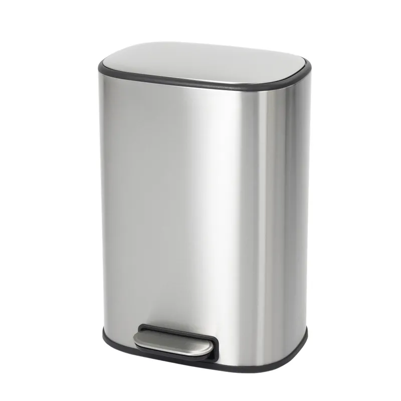 Відро для сміття з плавним закриттям овальне MIXXUS PREMIUM DIVERSE-TC0112 SS COLOR 12л (колір нержавійка) (MI7079)