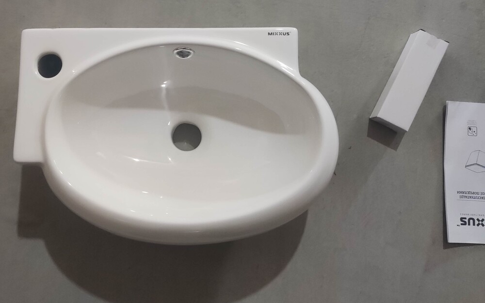 Раковина підвісна MIXXUS PREMIUM DIVERSE-1201-R 400х215х140mm (отвір під змішувач, перелив) (MP6506)