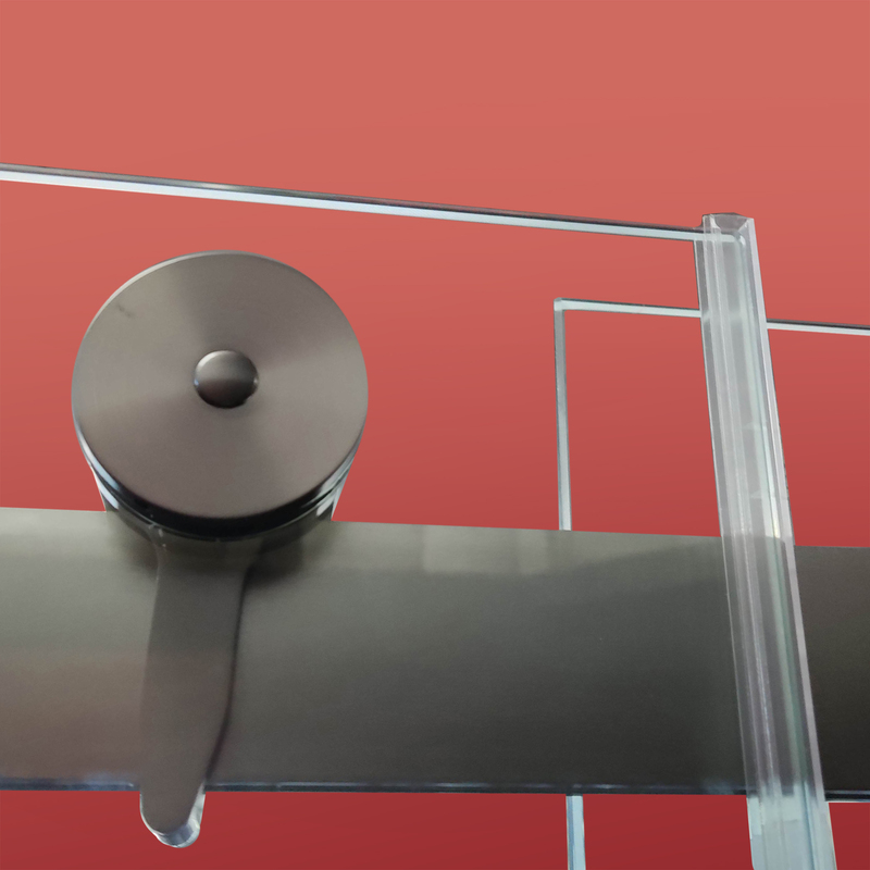 Двері у нішу розсувні KOER SR SD01-120x200-TR-07 прозоре скло EASY CLEAN 8мм графіт (KR5378)