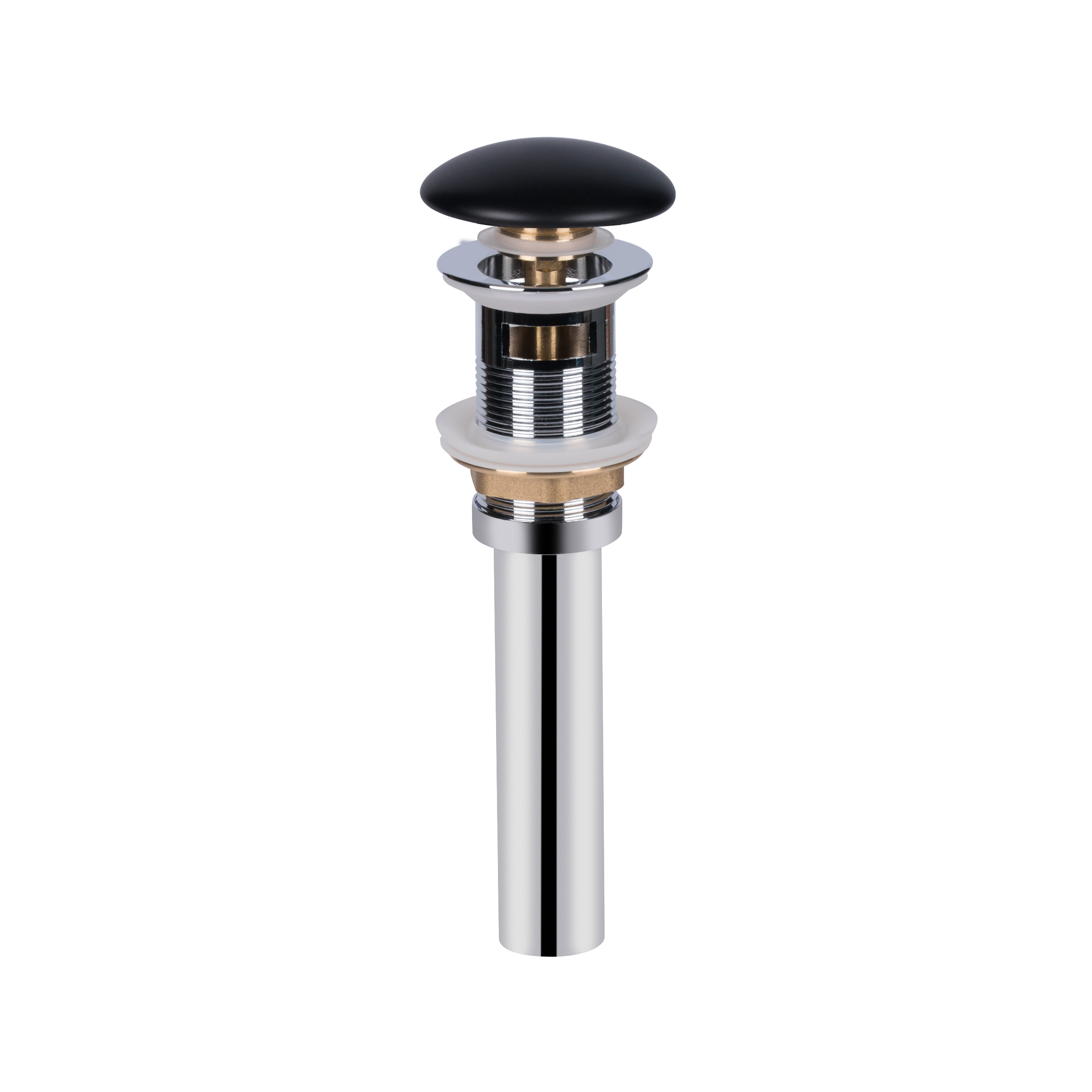 Донний клапан для раковини Qtap PU03O 225х70х70 Matt black з переливом