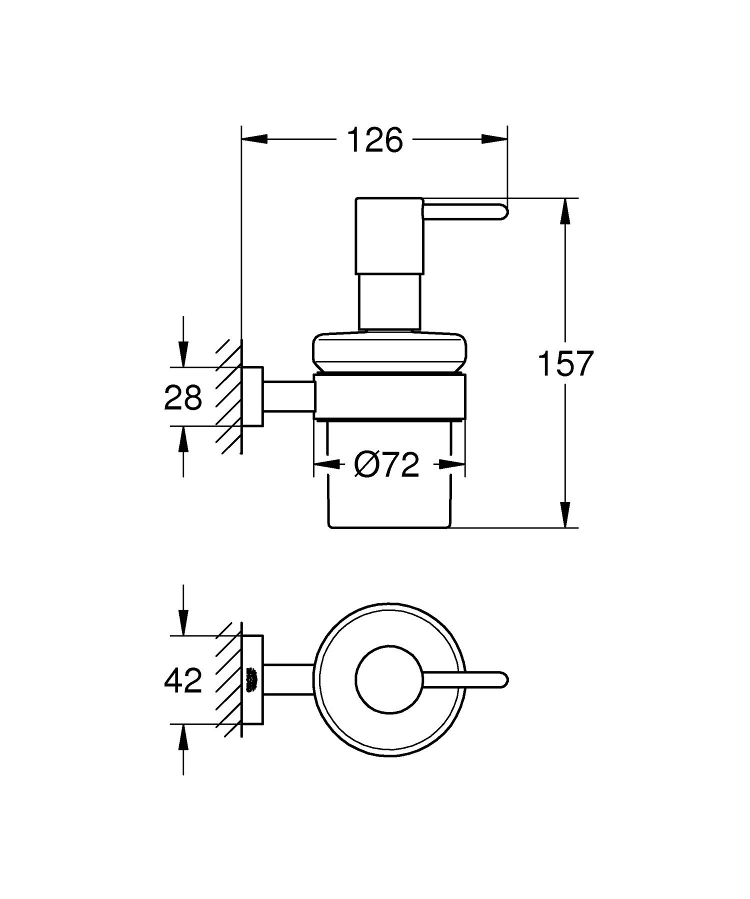 Дозатор рідкого мила Grohe Essentials Cube New (40756001)