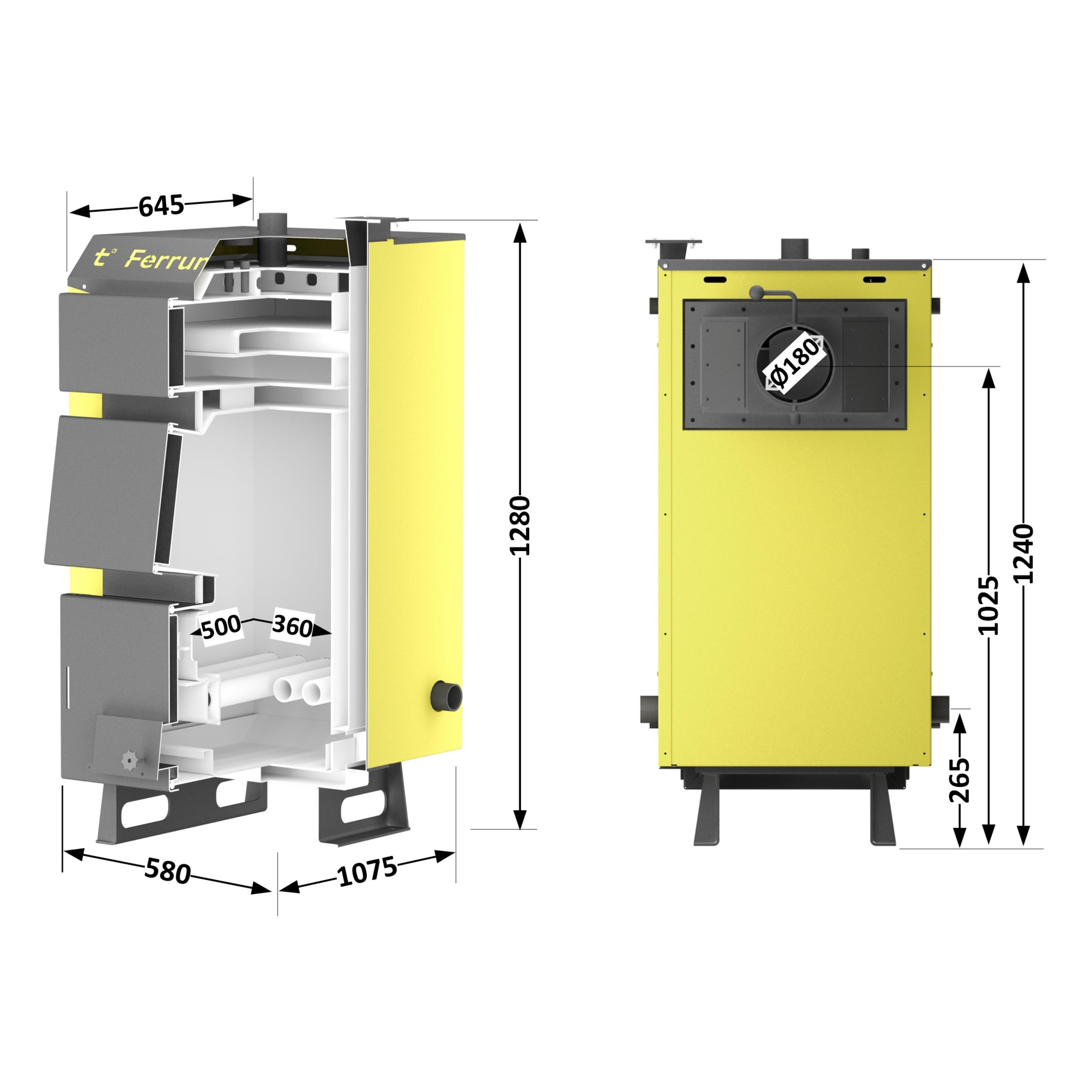 Котел твердопаливний сталевий Thermo Alliance Ferrum W V 5.0 FW 26
