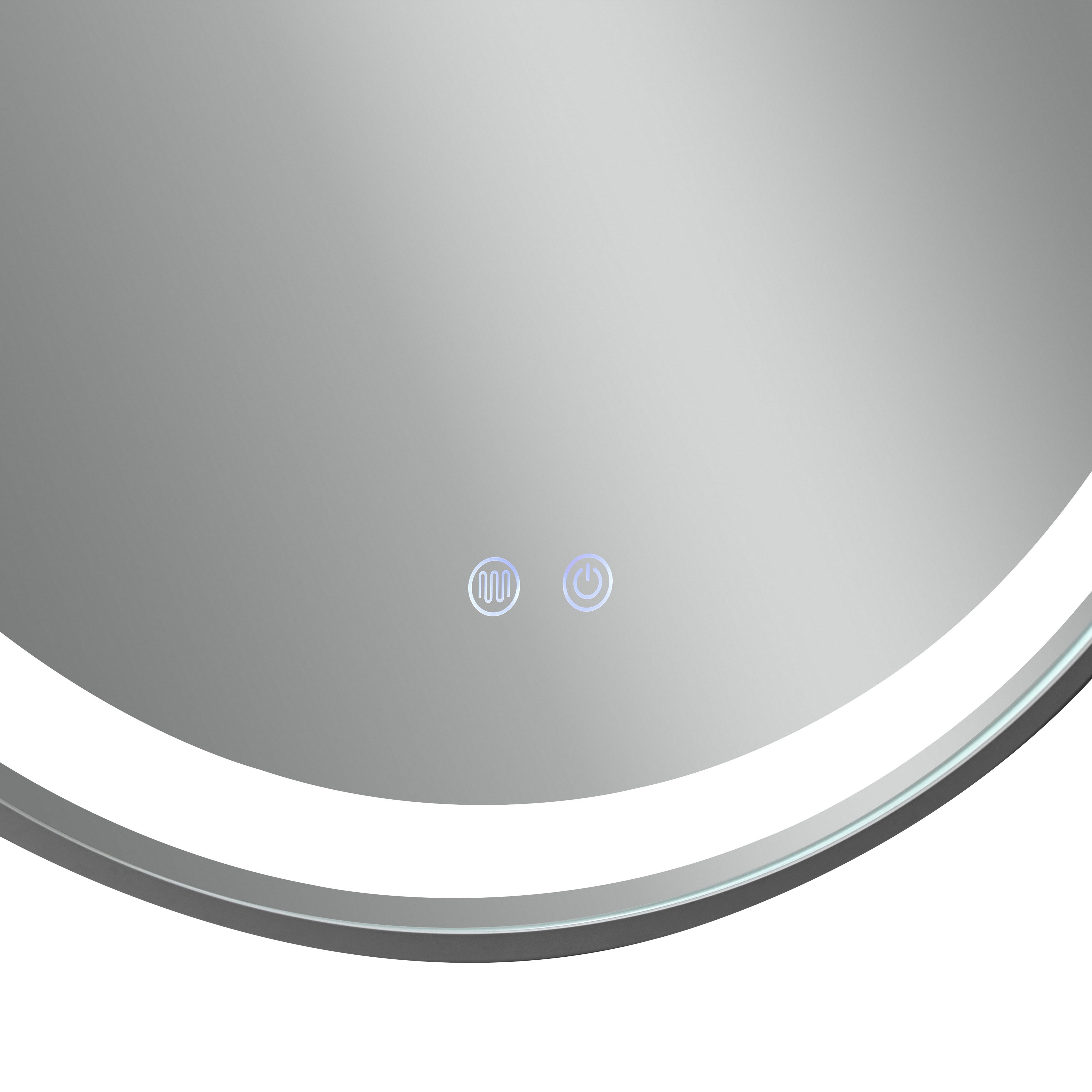 Дзеркало Qtap Gemini 800х700 з LED-підсвічуванням Touch, з антизапотіванням, з димером, рег. темп. кольору (3000-6500K) QT2578R8072B