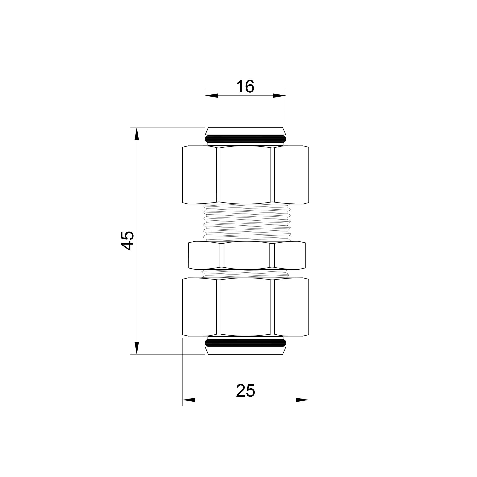 Перехідник обтискний SD Plus 16х16 SD152W1616