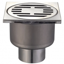 Душовий трап MIXXUS DRAIN-01-10x10-180 з нерж. сталі SUS304 100x100мм, прямий відвід (Колір нерж) (MI3421)