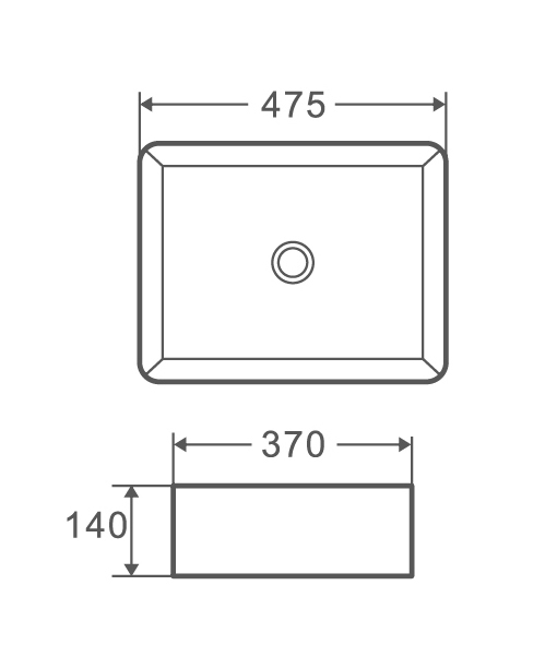 Раковина накладна MIXXUS PREMIUM QUADRO-0101 475х370х140mm (MP6487)