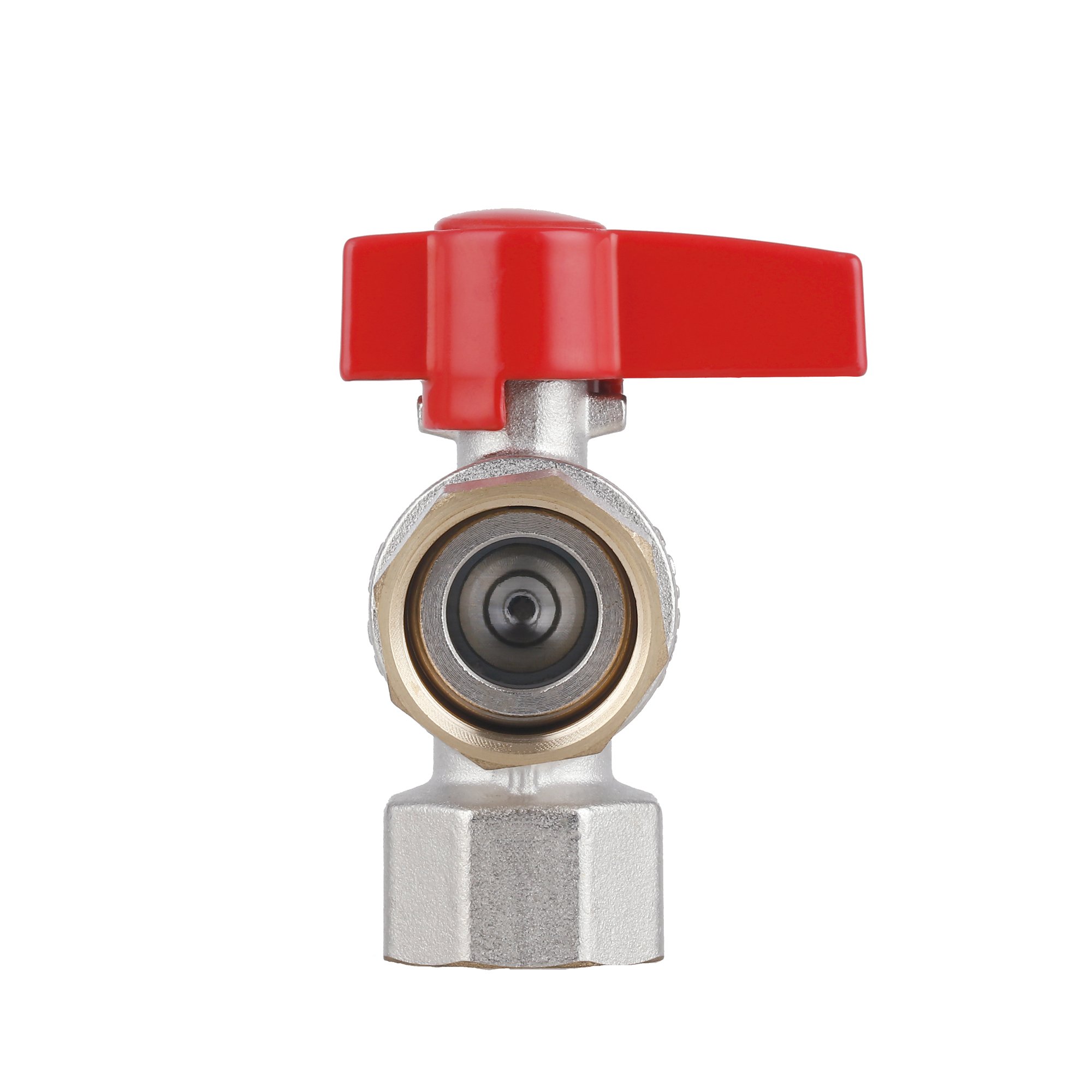Кран кульовий Thermo Alliance Standart 3/4"ВВ кутовий, PN40, з накидною гайкою TAS223W20