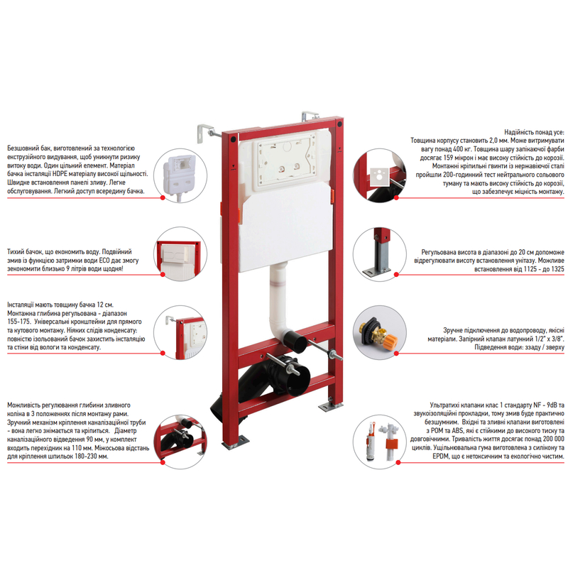 Комплект: MIXXUS PREMIUM ELLIPSE-SET-2101 GRAY Унітаз система змиву TORNADO 3.0+ Інсталяція KOER KT-0404 + панель KT-0604-07 GUN GRAY (MP6668)