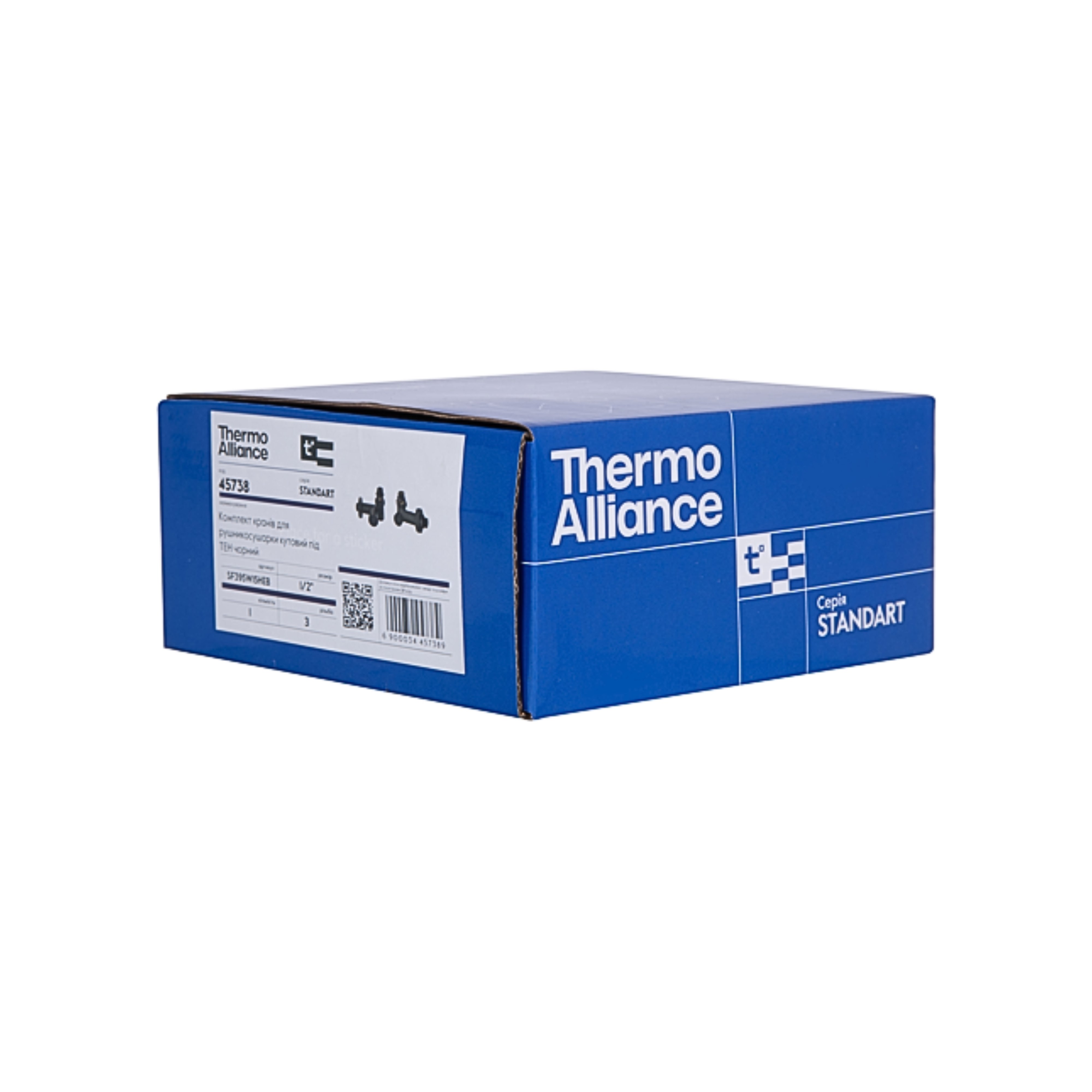 Комплект кранів Thermo Alliance Standart 1/2" чорний, для рушникосушарки кутовий SF395W15HEB