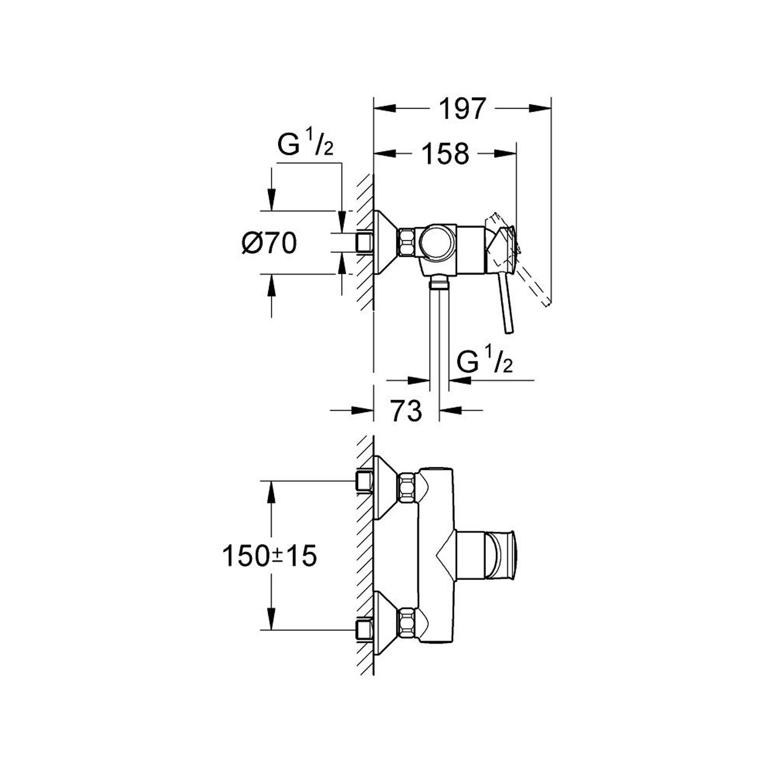 Змішувач для душу Grohe BauClassic 32867000