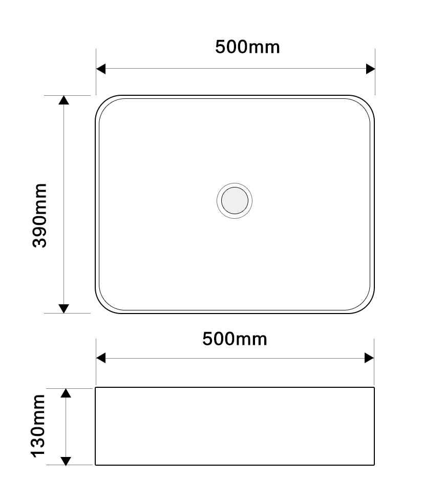 Раковина накладна MIXXUS PREMIUM DIVERSE-0110 MARBLE-BLACK 500х390х130mm (MP6517)