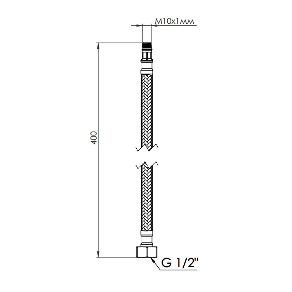 Гнучка підводка для води Thermo Alliance Forte М10 40 см (пара) SF390W40