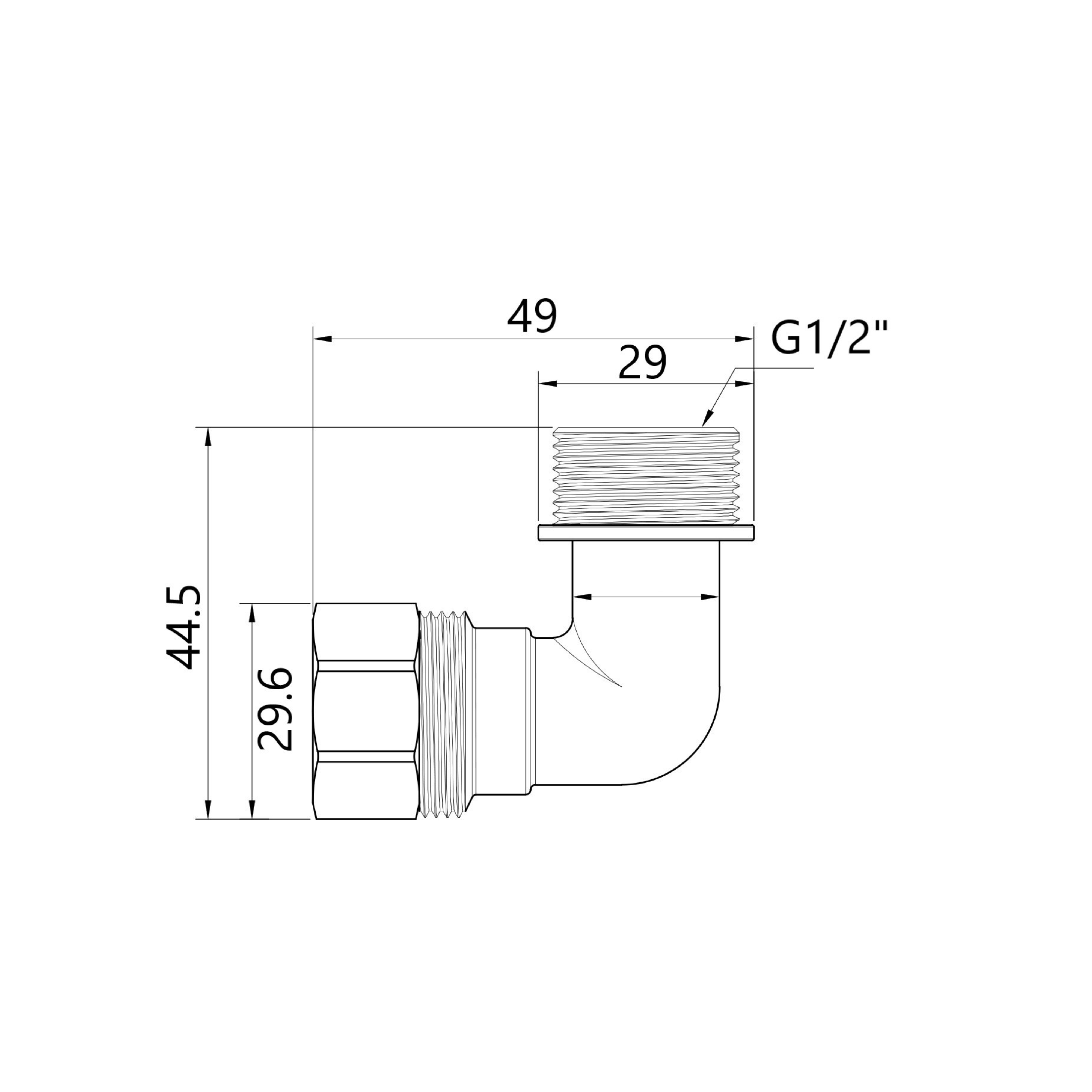 Кут обтискний Thermo Alliance Standart 20х1/2" ЗР SD157W2015