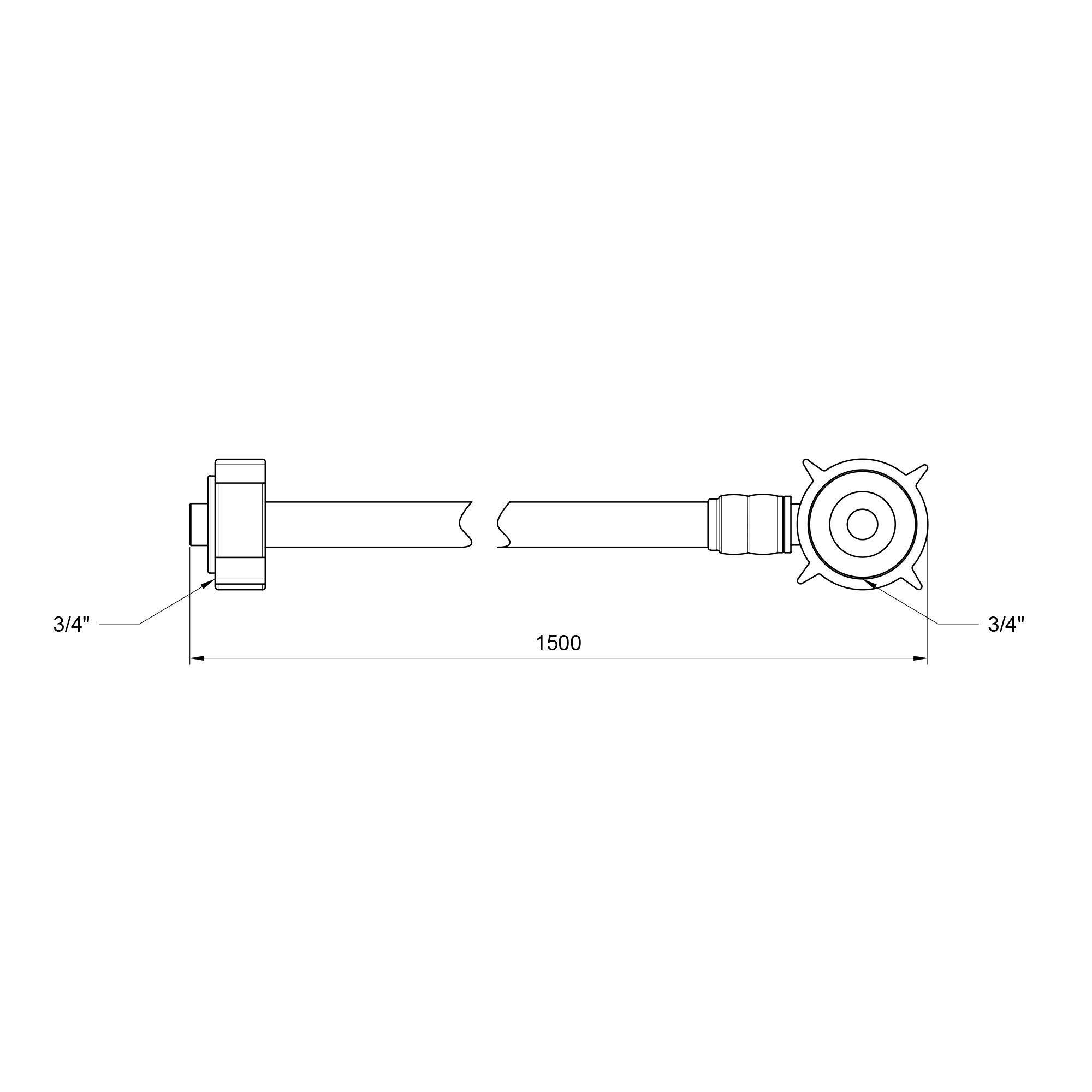 Шланг залив Thermo Alliance Standart для пральної машини 150 см SD095W150
