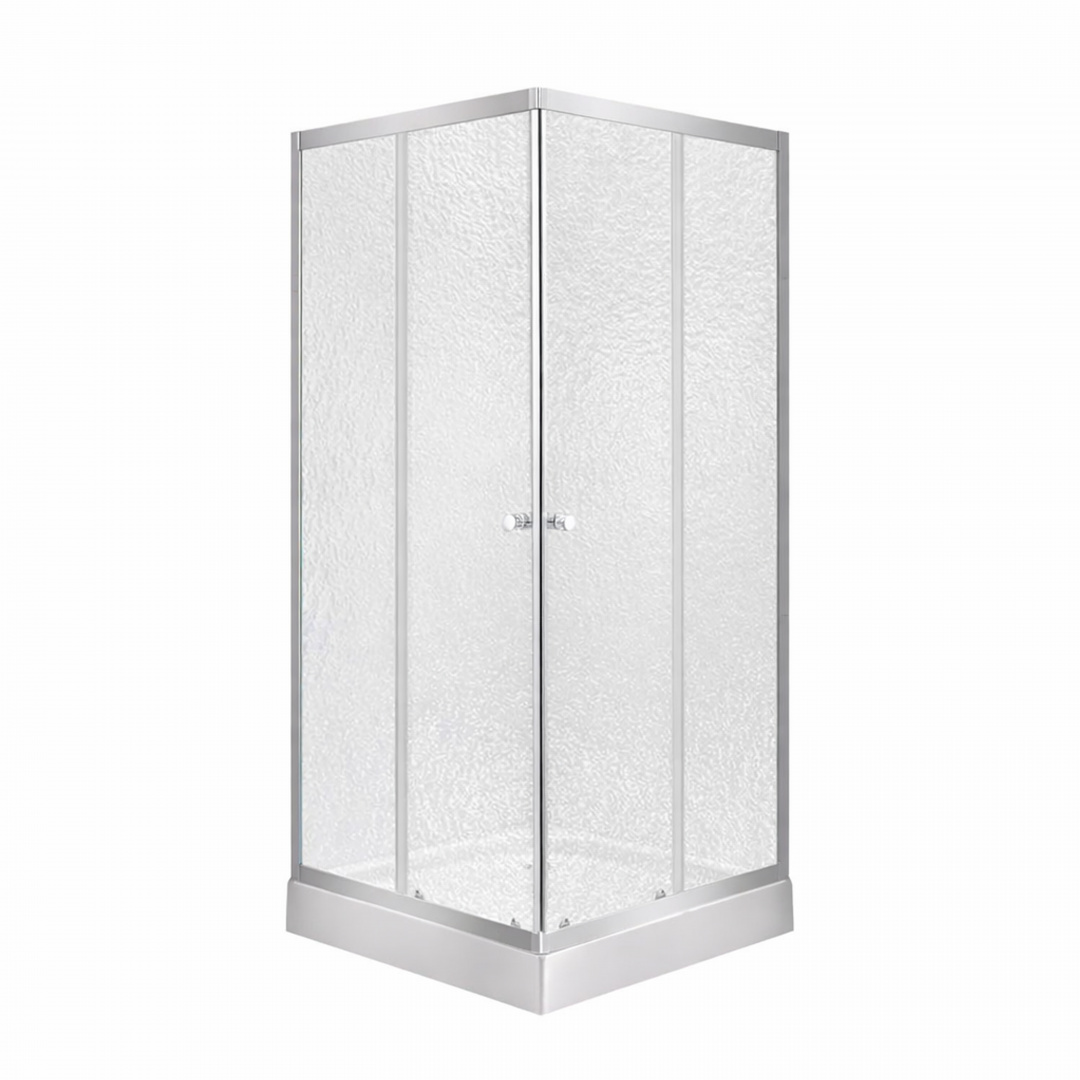 Lidz Wawel SC80x80.SAT.LOW.FR Душова кабіна квадратна, скло Frost 4 мм + Lidz Душовий піддон KAPIELKA ST80x80х14