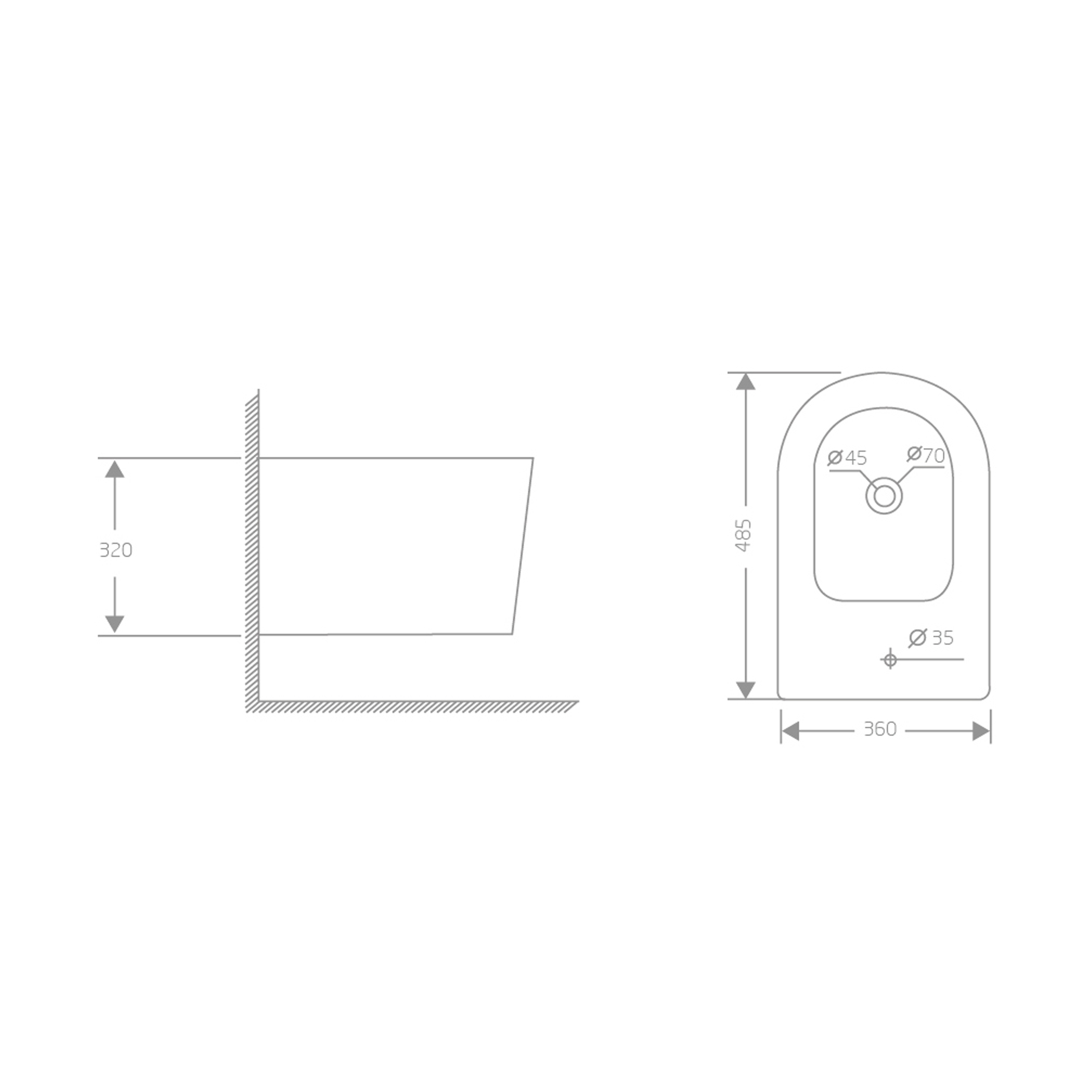 Біде підвісне Qtap  Swan 485х360х320 мм, White QT16555379W