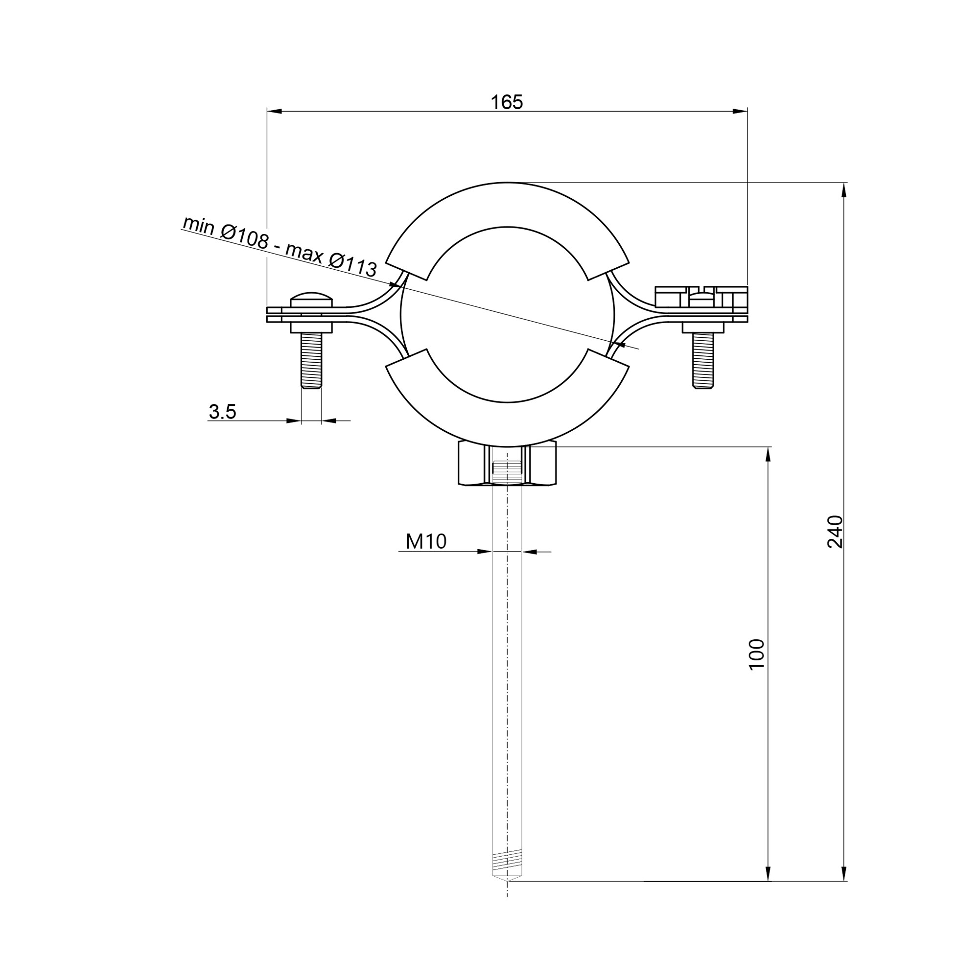 Хомут Thermo Alliance Forte 4" (D108-113 мм) SF100100